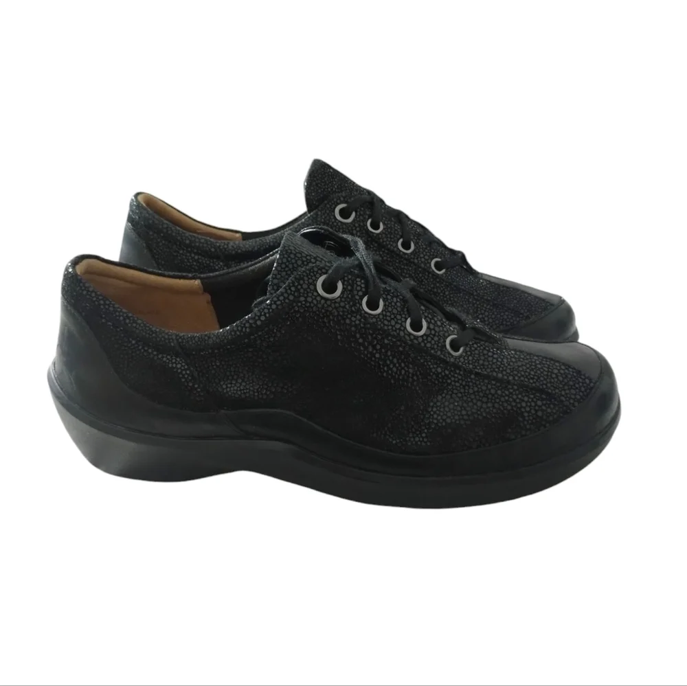 Womens Ziera Alley Black Stingray Shiny Leather Comfort Shoes Size‎ 9½ Old Money